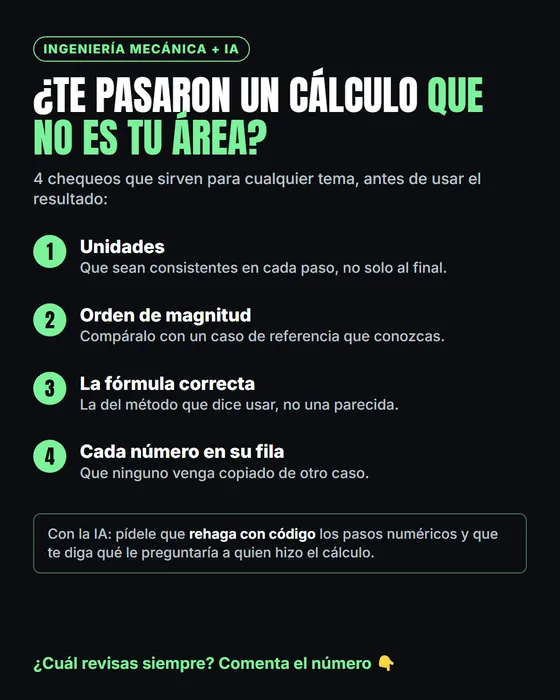 ¿Te pasaron un cálculo que no es tu área? 4 chequeos antes de usarlo