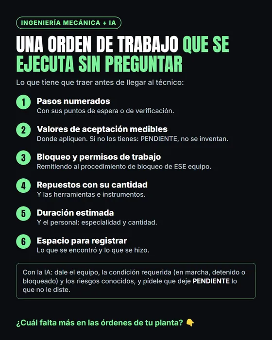 Una orden de trabajo que se ejecuta sin preguntar